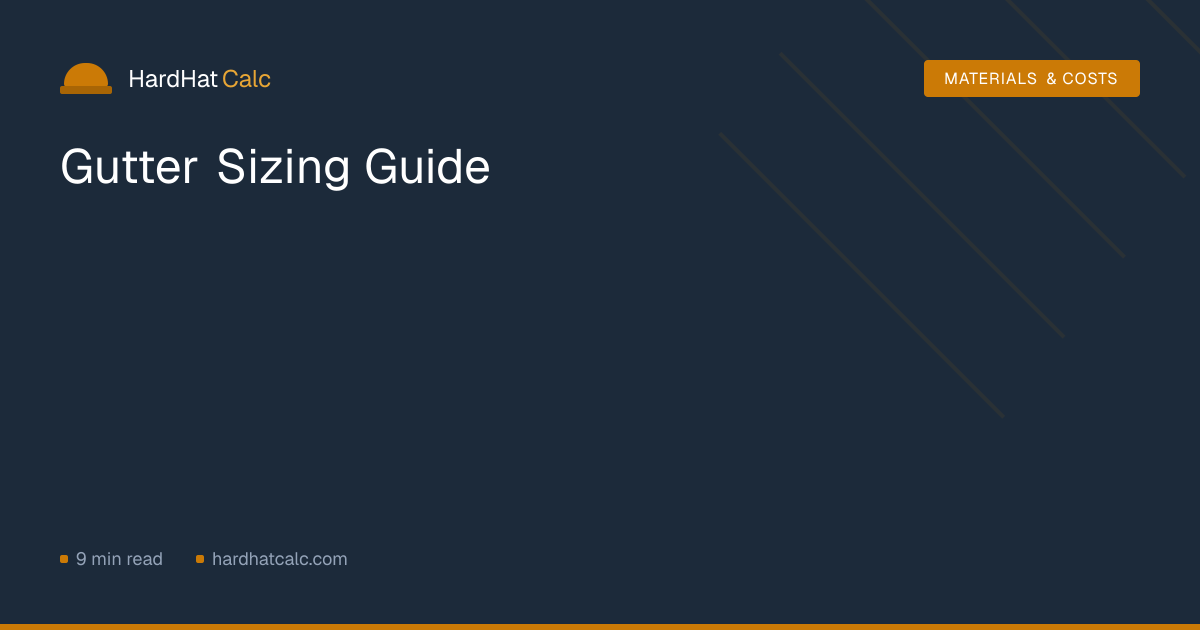 Gutter Sizing Guide — K-Style vs Half-Round | HardHatCalc