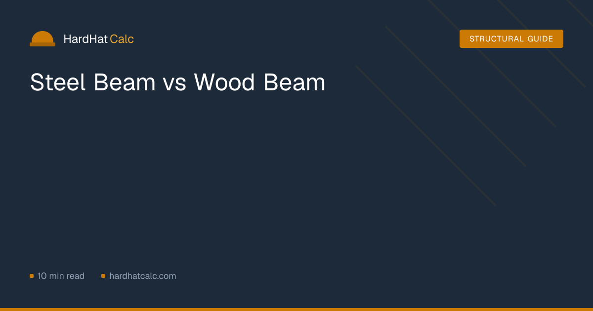 Steel Beam vs Wood Beam — Full Comparison | HardHatCalc