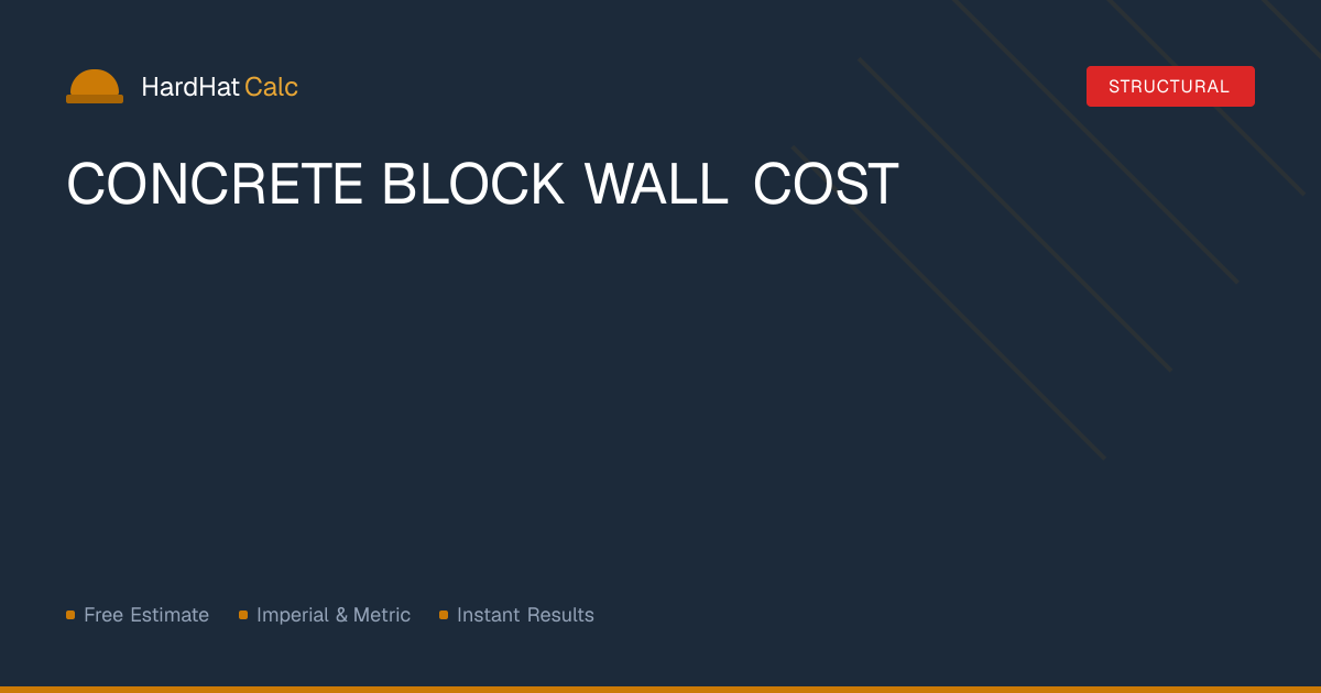 Concrete Block Wall Cost — Cost & Materials | HardHatCalc