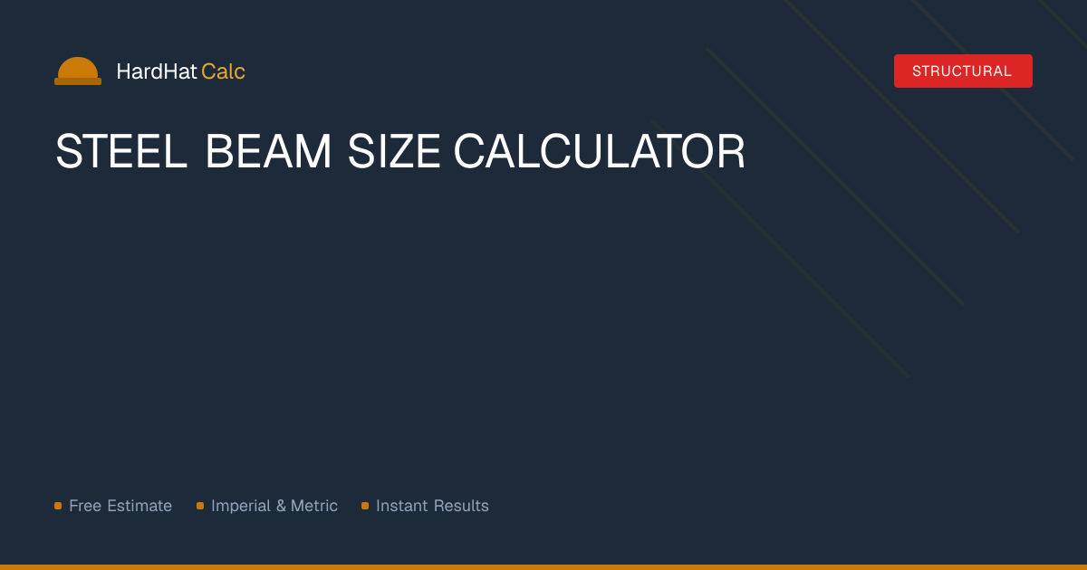 Steel Beam Size Calculator — Free Tool | HardHatCalc